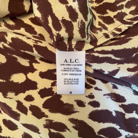 A.L.C. Marcie Silk Ruched Long Sleeve Mini Dress Size 6 752J - Picture 8 of 15